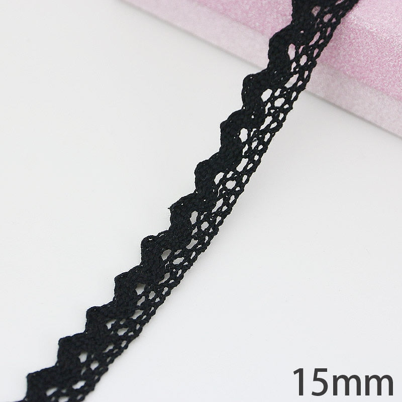 Black Lace Cotton Fabric 5m/roll