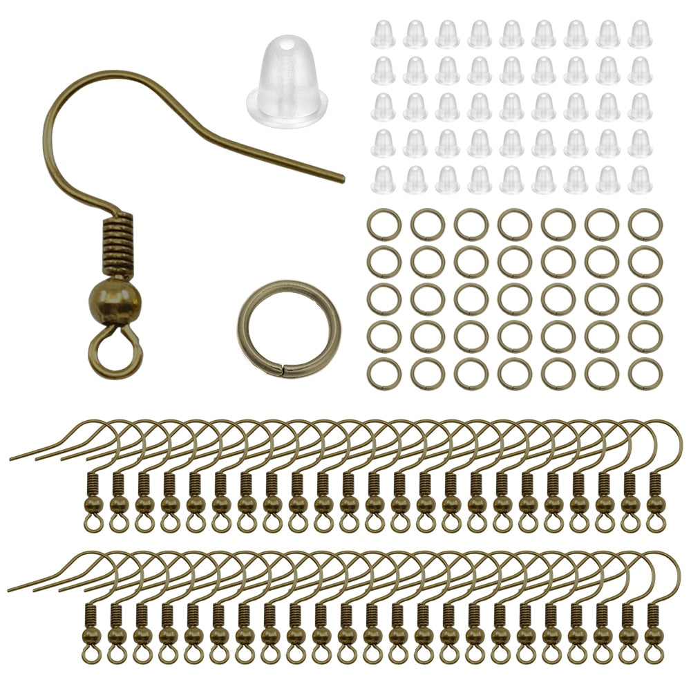 300pcs Hypoallergenic Silver And Gold Color Earring Hooks Set