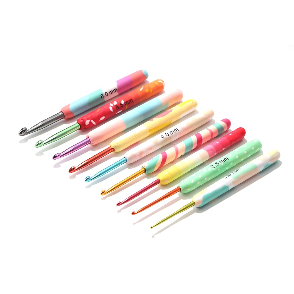 Crochet Hook Set 8 or 9 piece (style/color options)