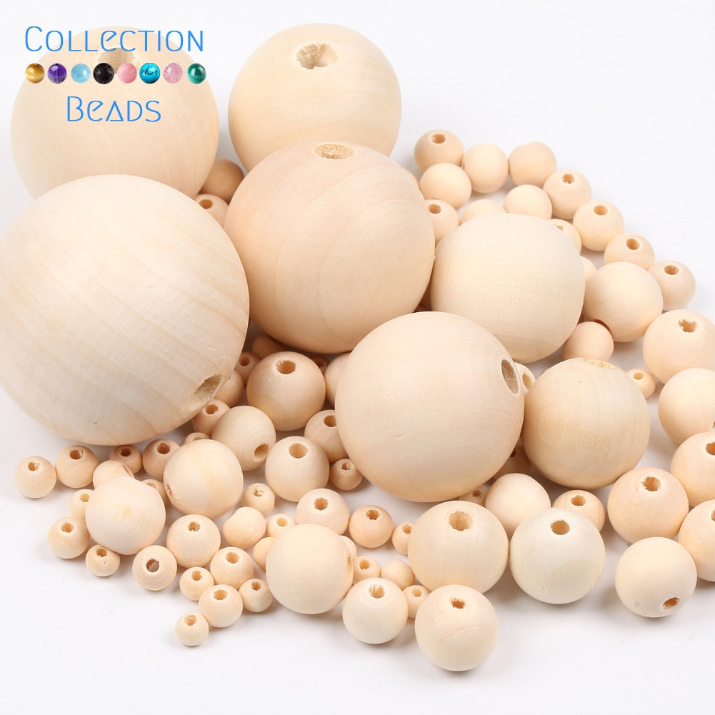 Natural Wood Beads (size options)