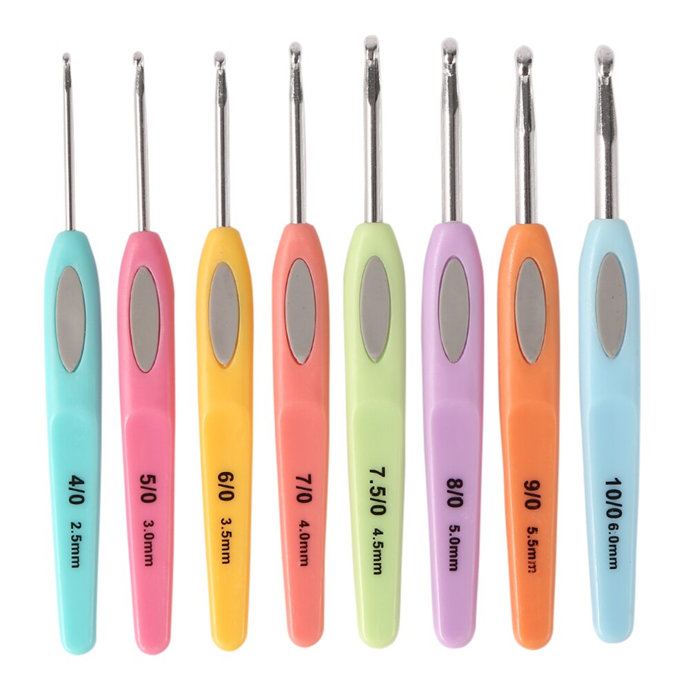 Crochet Hook Set 8 or 9 piece (style/color options)