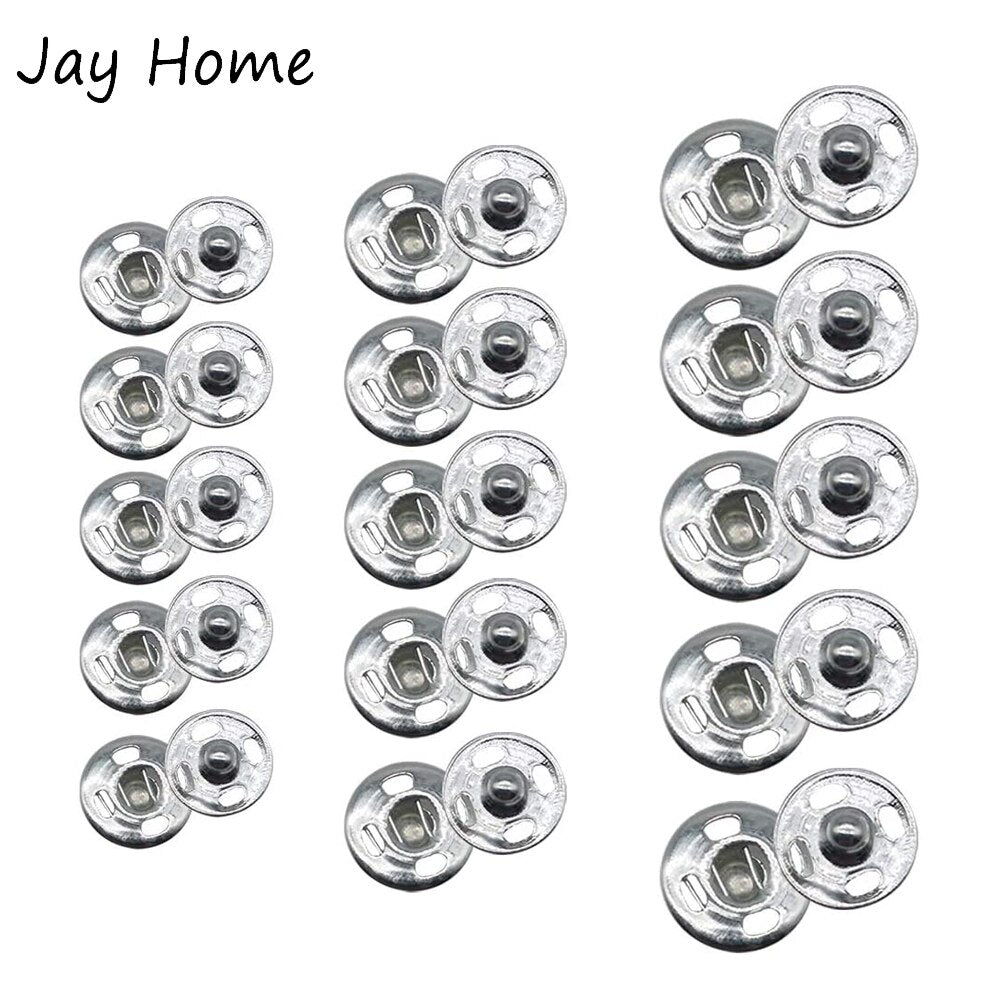 50PCS Sew On Metal Snap Buttons