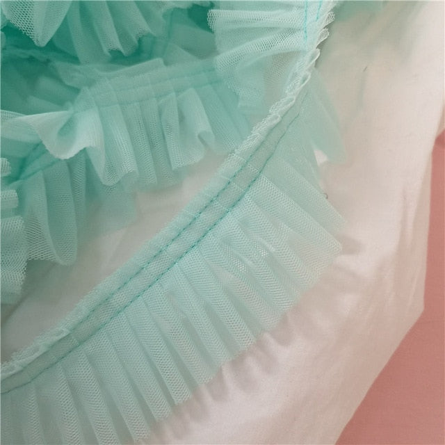 Pleated Lace Tulle Fabric