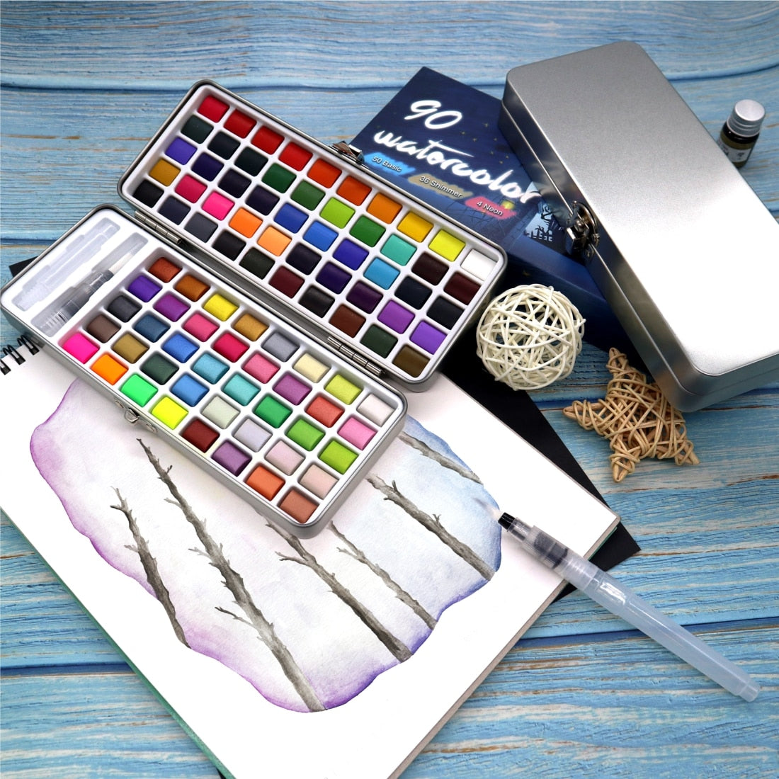 Glitter Pigments Watercolor Paint Set (50/72/90 colors/set)