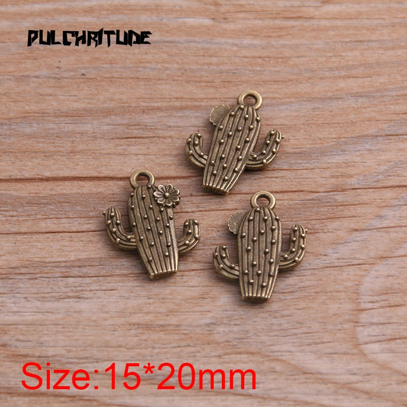 Zinc Alloy Cactus Charms 10/set