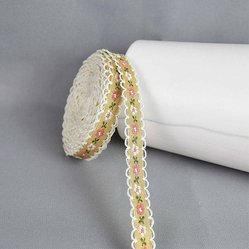 5Yard Flower Embroidered Lace Trim Ribbons