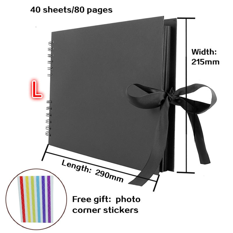 S-M-L Ribbon Tie Scrapbook (40 or 80 pages, with or without accessories)