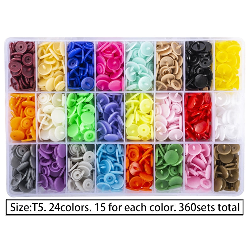 150-900 Sets 36 Color Plastic Snap Buttons with Snaps Pliers Tool Kit & Storage Container