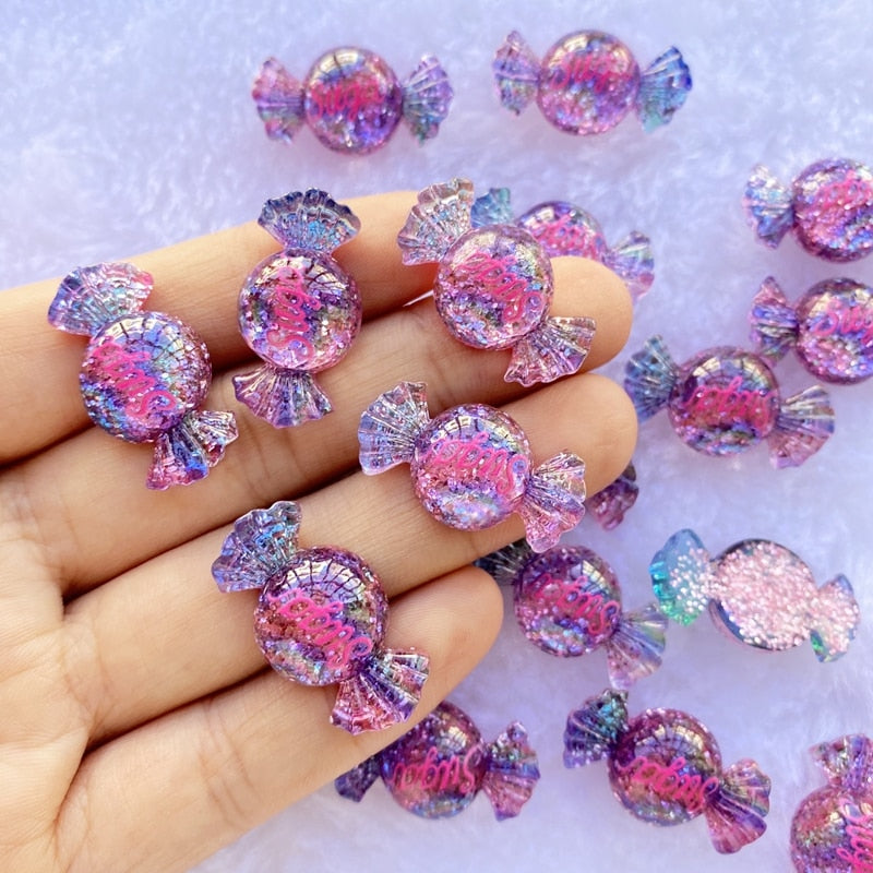 Cute Mini Mixed Candy 3D Resin Charms (12/pack, color options)