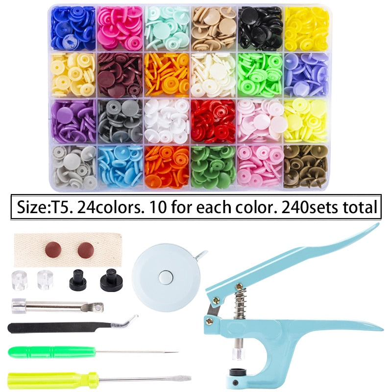 150-900 Sets 36 Color Plastic Snap Buttons with Snaps Pliers Tool Kit & Storage Container