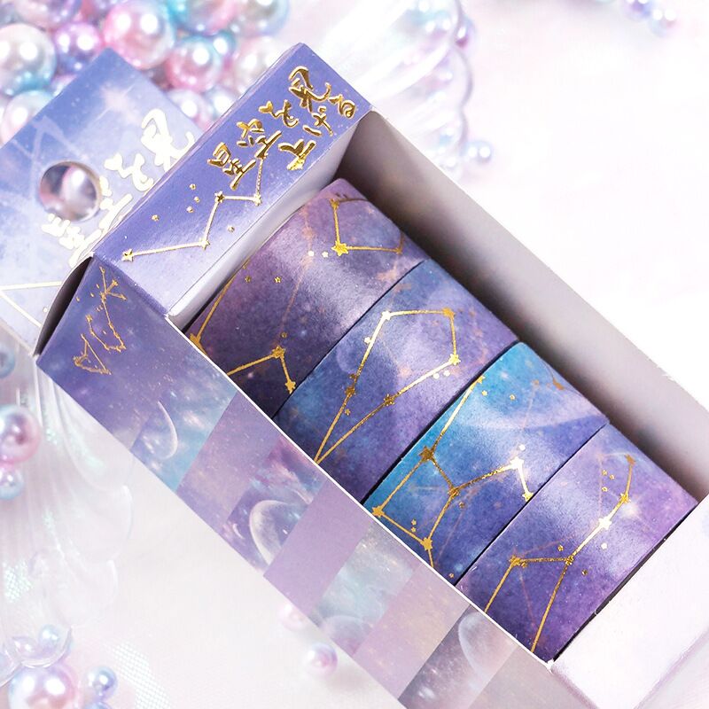 Decorative Starry Sky Tape (4 rolls/pack, style options)