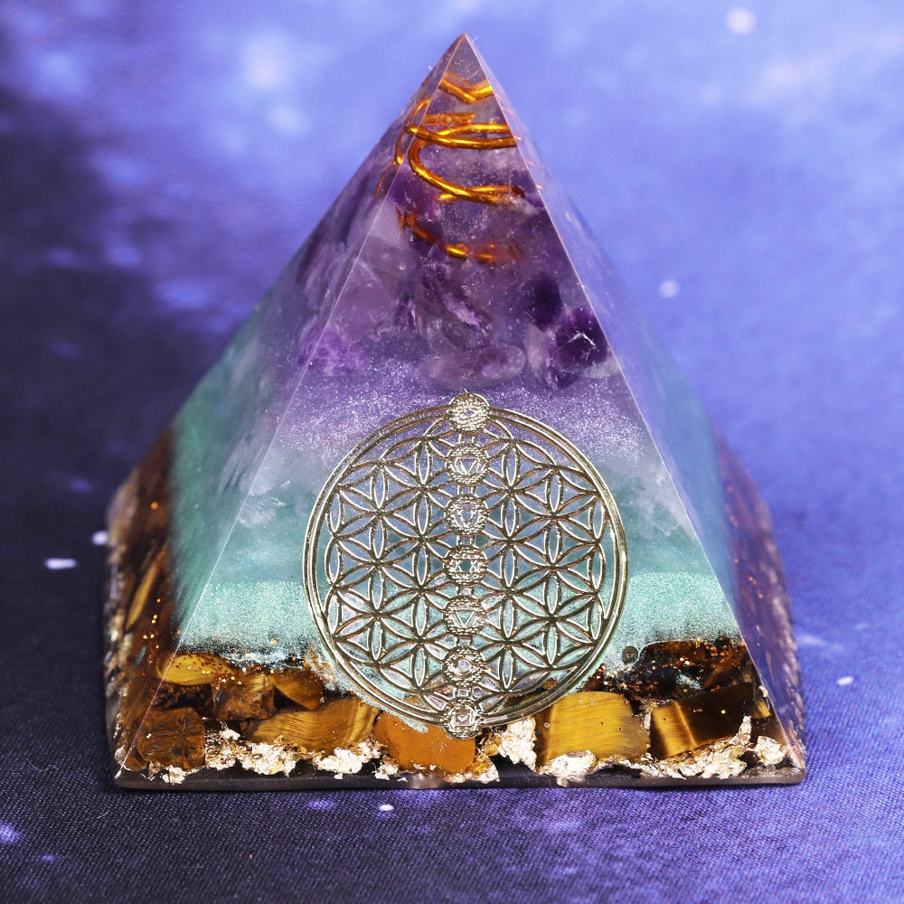 Reiki Orgonite Healing Crystal Pyramid 5-10cm Size Option