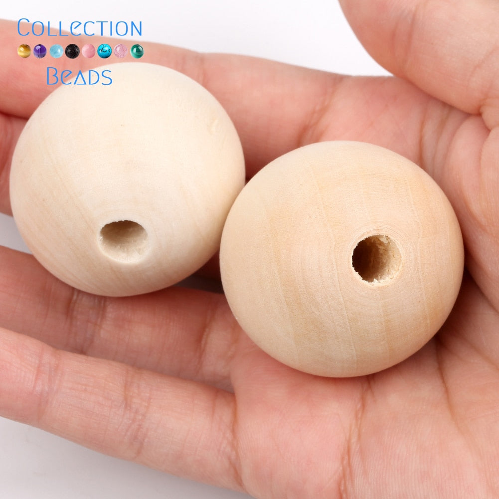 Natural Wood Beads (size options)