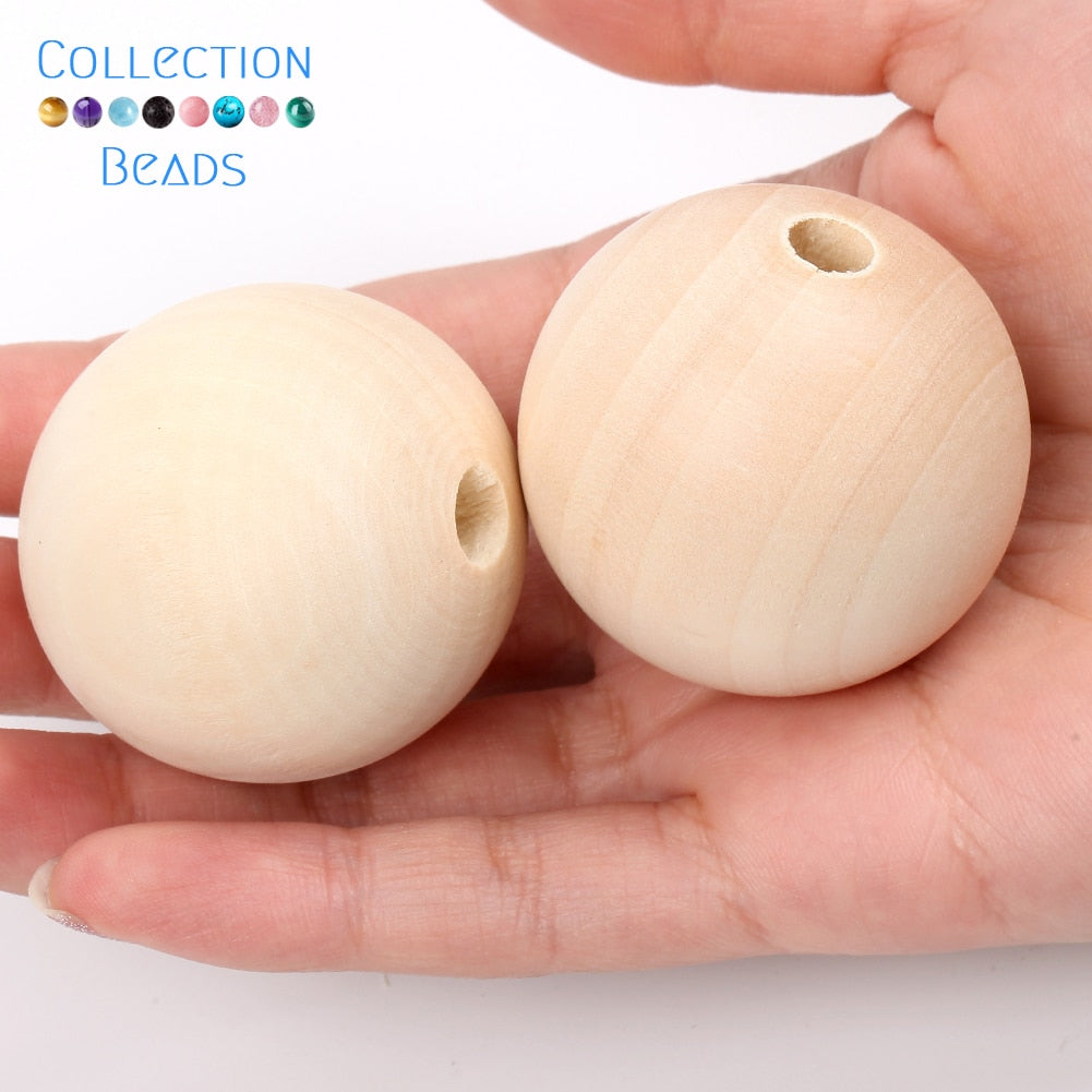 Natural Wood Beads (size options)