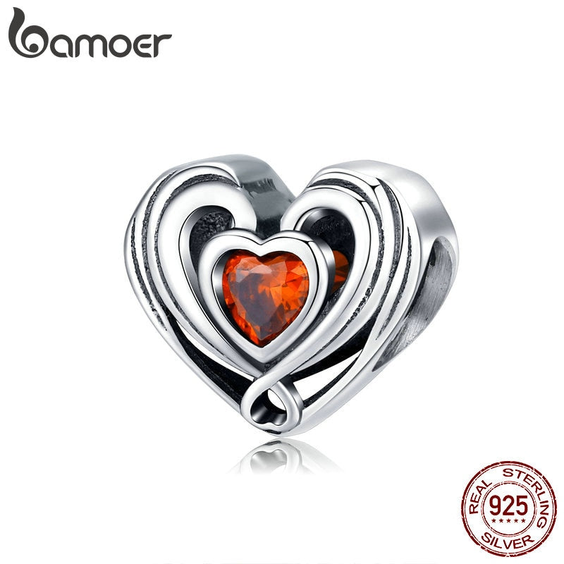 Bamoer Bracelet Red Heart Charm