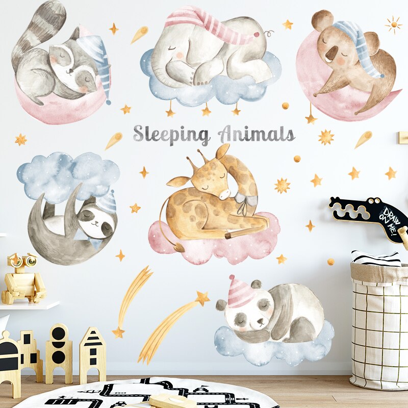 8 Styles Cartoon Wall Stickers