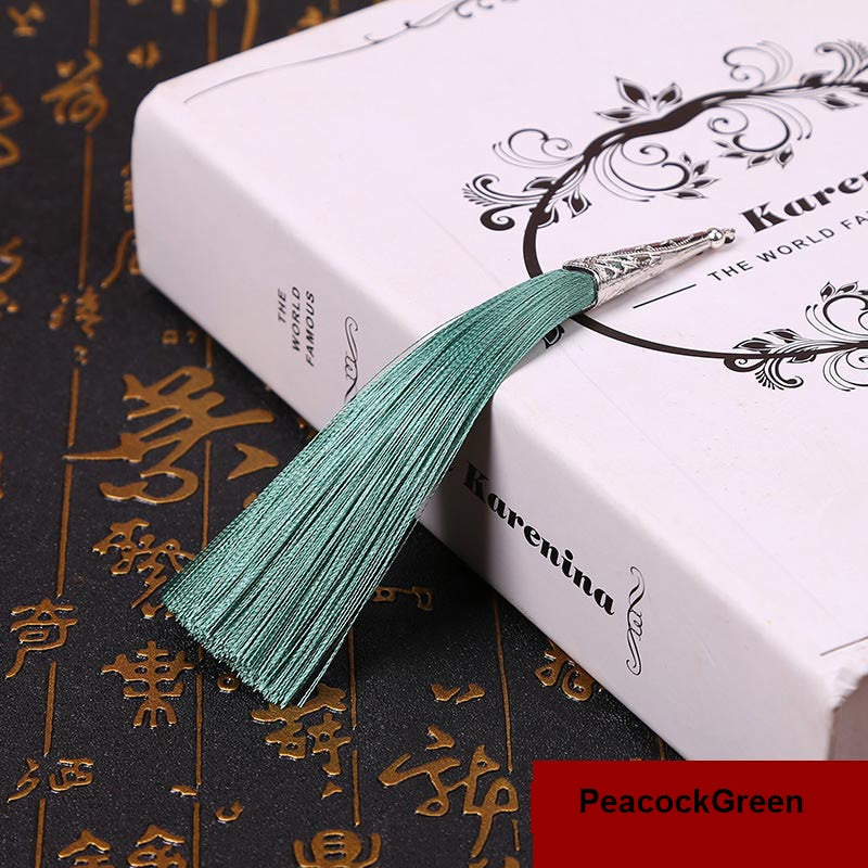 2PCS 14cm Cone Alloy Cap Silk Tassel