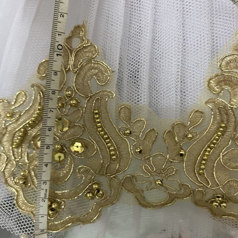 Golden Flower Venice Lace Trim Fabric