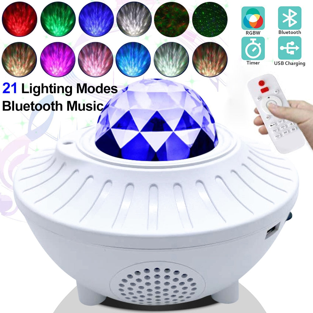 USB LED Sound Activated Night Light Projector