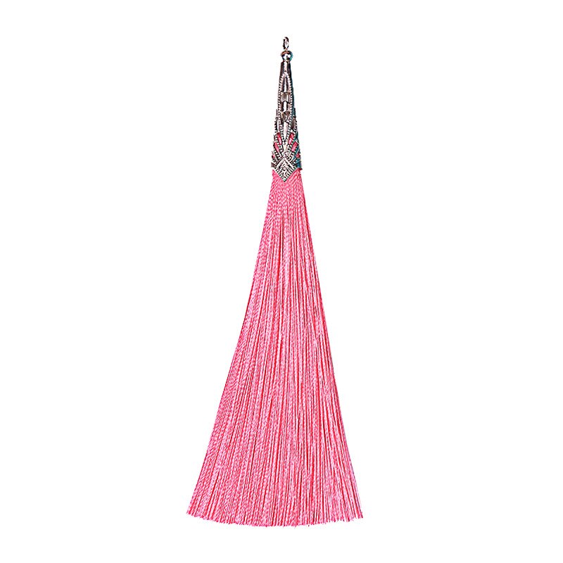 2PCS 14cm Cone Alloy Cap Silk Tassel