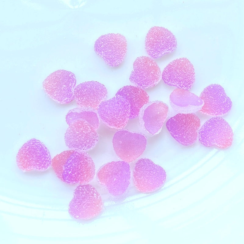 Resin Flatback Heart (50/pack, color options)