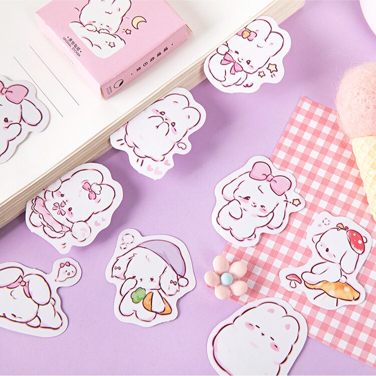 Cute Rabbit Stickers (45/box)