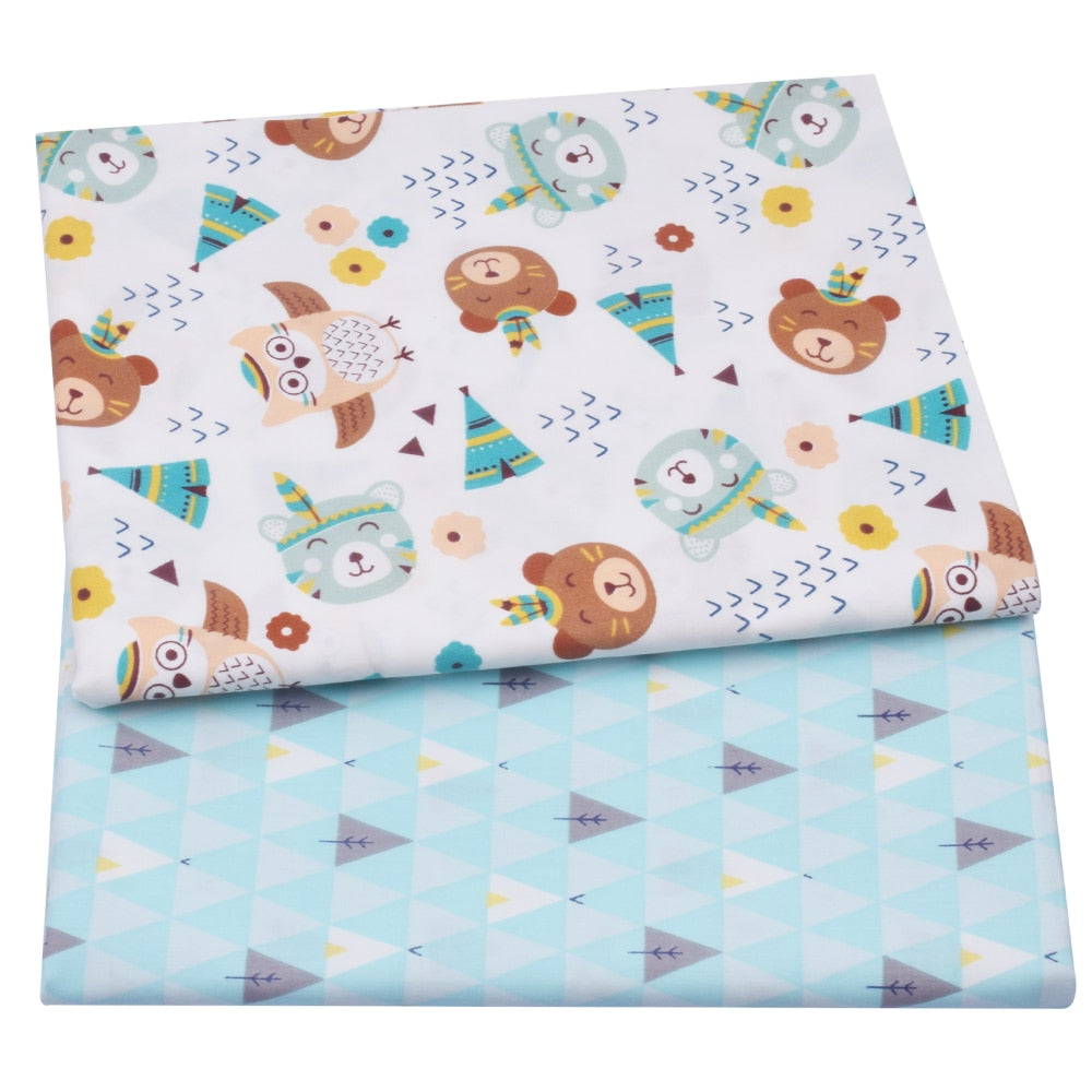 Baby/Child Animal Pattern Twill Quilting Quarters (2pc, 1/1.5/2 yards)