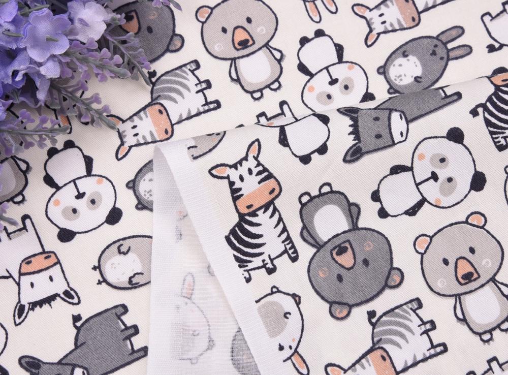 Cute Animal Printed Cotton Twill Fabric