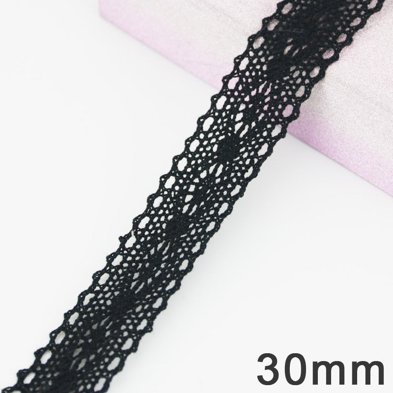 Black Lace Cotton Fabric 5m/roll