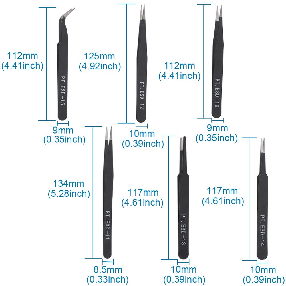 Black Beading Tweezers (1/3/6 pack)