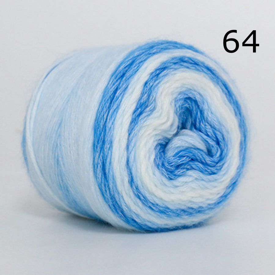 Rainbow Woolen Yarn Soft Hand Woven Cake Yarn