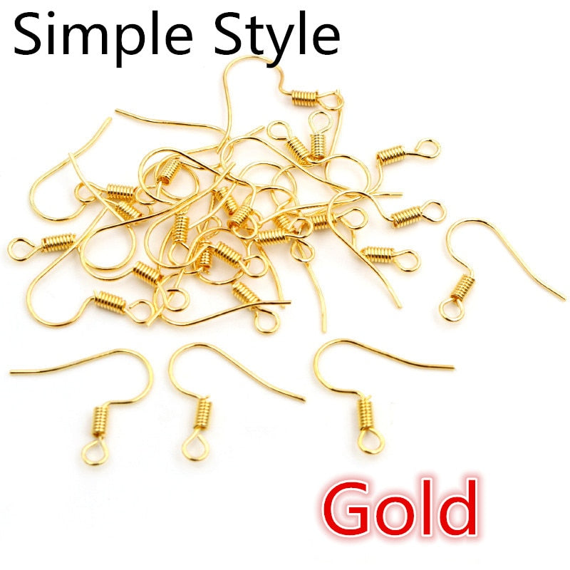 Earring Clasps Hooks 100/lot (color/style options)