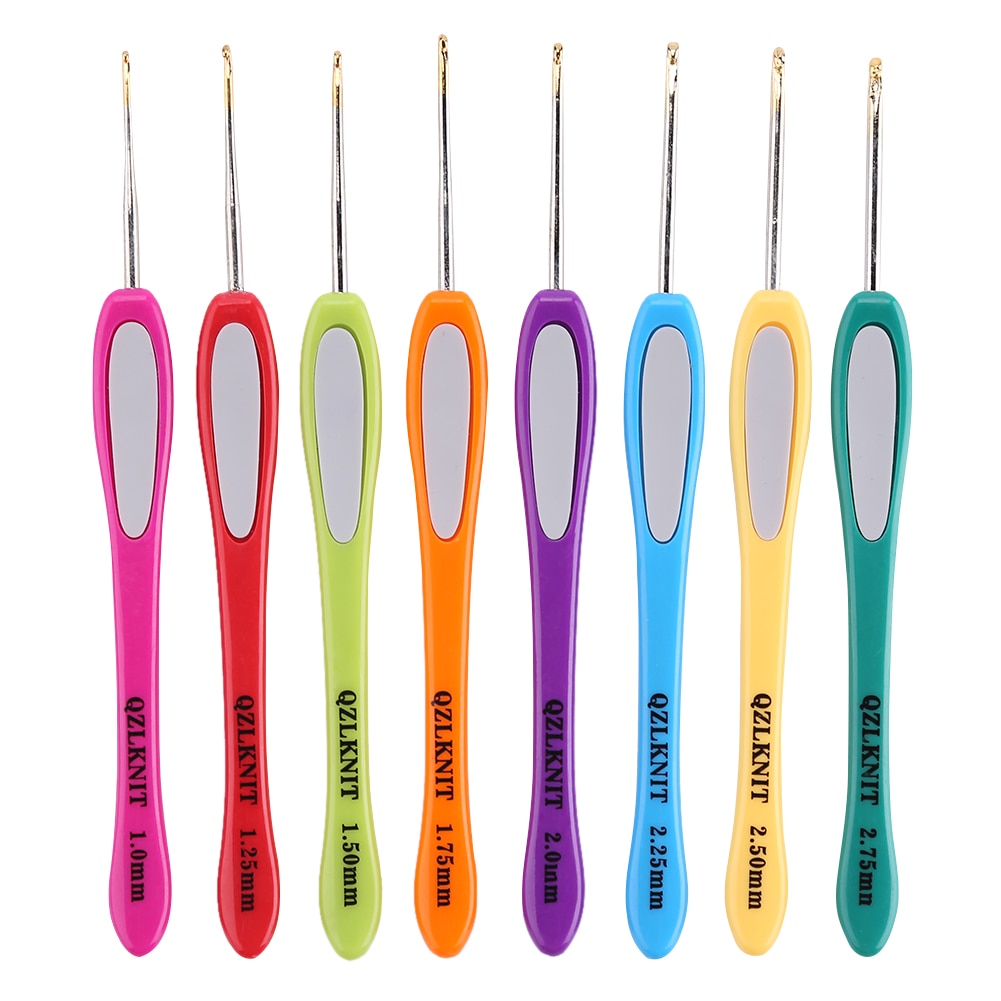 Crochet Hook Set 8 or 9 piece (style/color options)