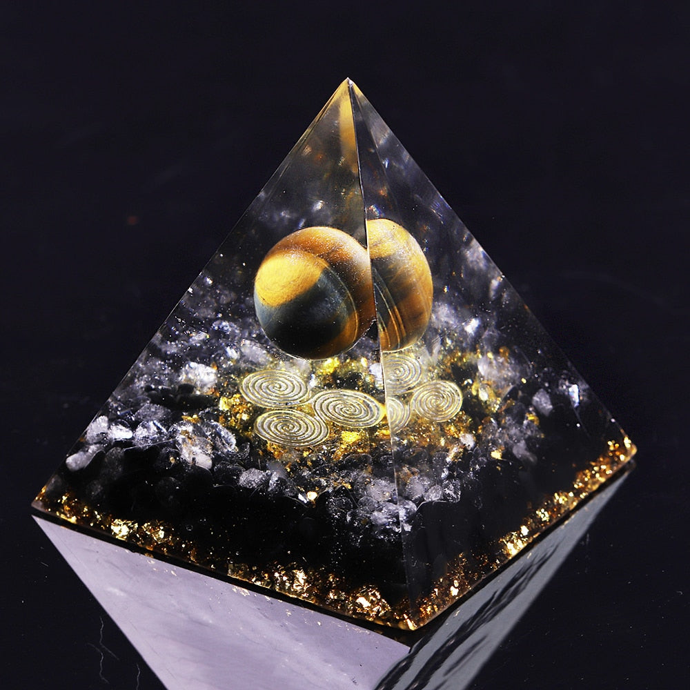 Orgone Energy Converter Orgonite Pyramid Obsidian