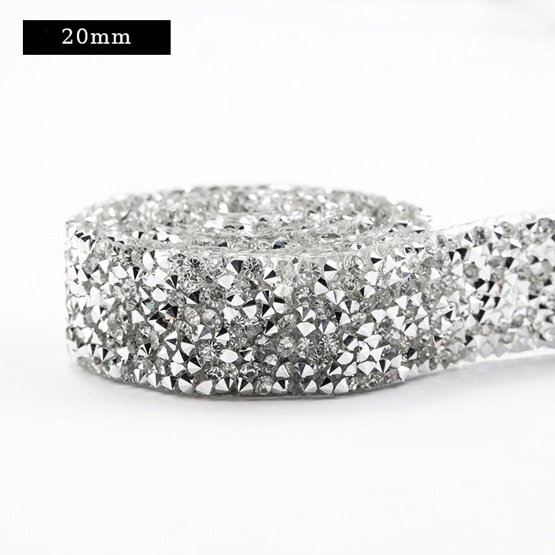 Crystal Motif Rhinestone Tape Ribbon