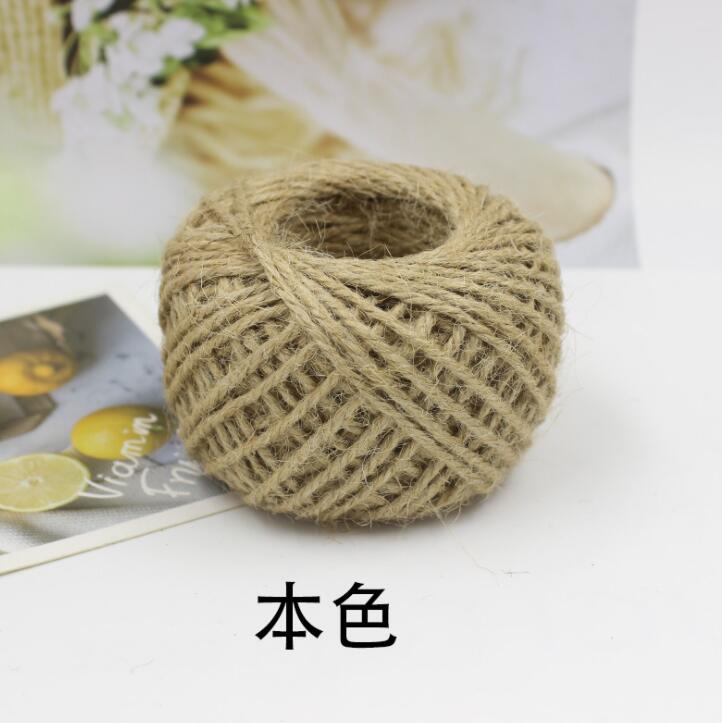 Natural Burlap Cord Hemp Rope (color option, 50m/roll)