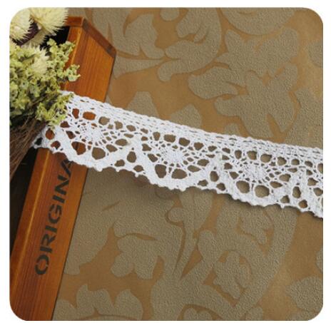 White Cotton Lace Trim 5m/roll