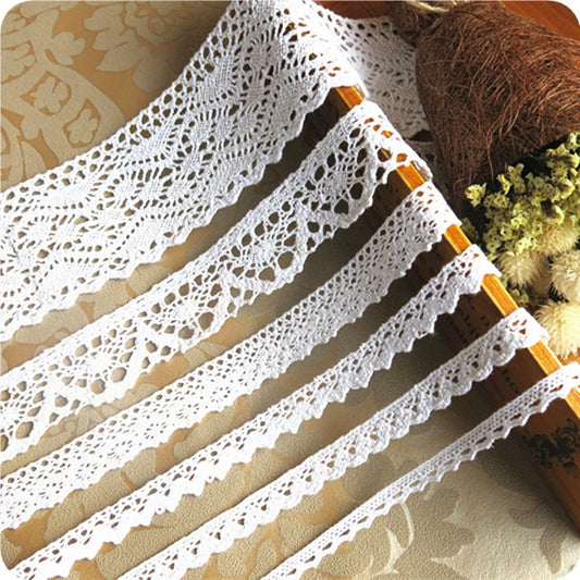 White Cotton Lace Trim 5m/roll