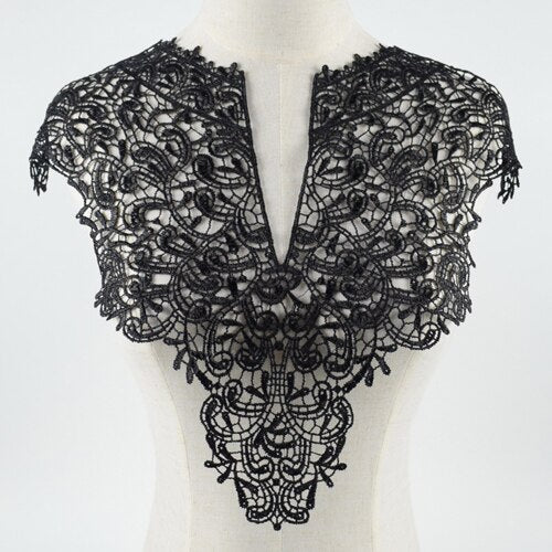 Black Floral/Leaf Lace Embroidered Applique