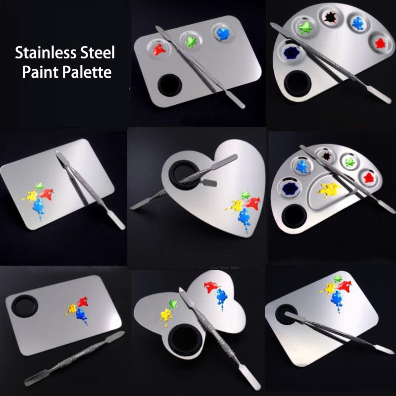 High quality Stainless Steel Paint Palette (shape and size options)