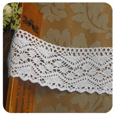 White Cotton Lace Trim 5m/roll