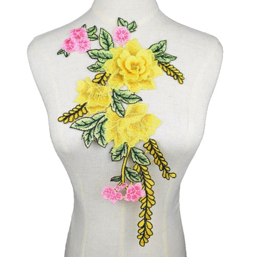 Flower Embroidered Lace Applique