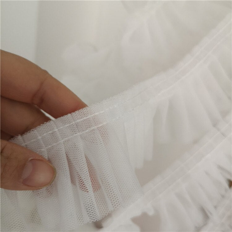 Pleated Lace Fabric Ruffle Trim