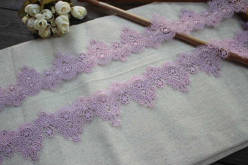 Lilac Purple Embroidery Lace Ribbon