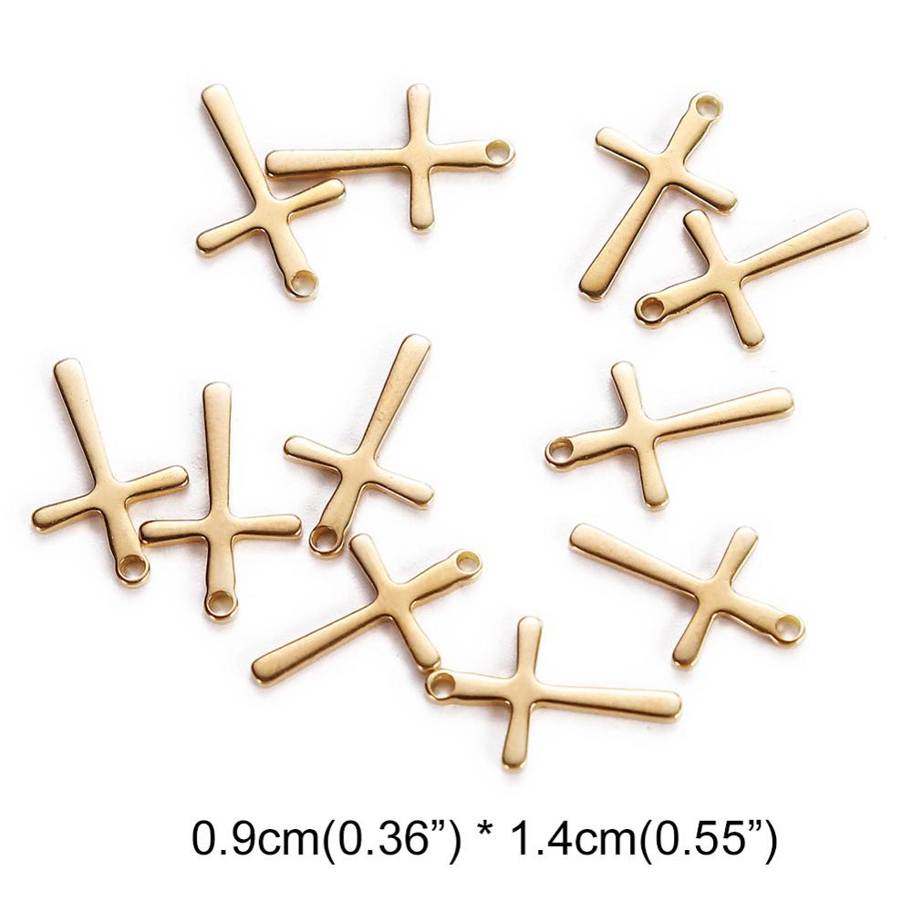 Stainless Steel Silver or Gold Cross Charms (20/pack)