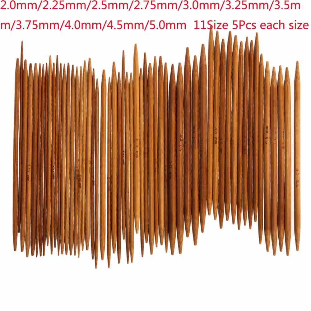 12/36/56Pcs 18 Size Bamboo Knitting Needles