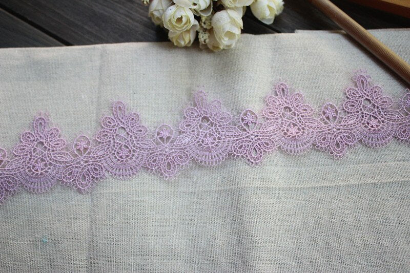 Lilac Purple Embroidery Lace Ribbon