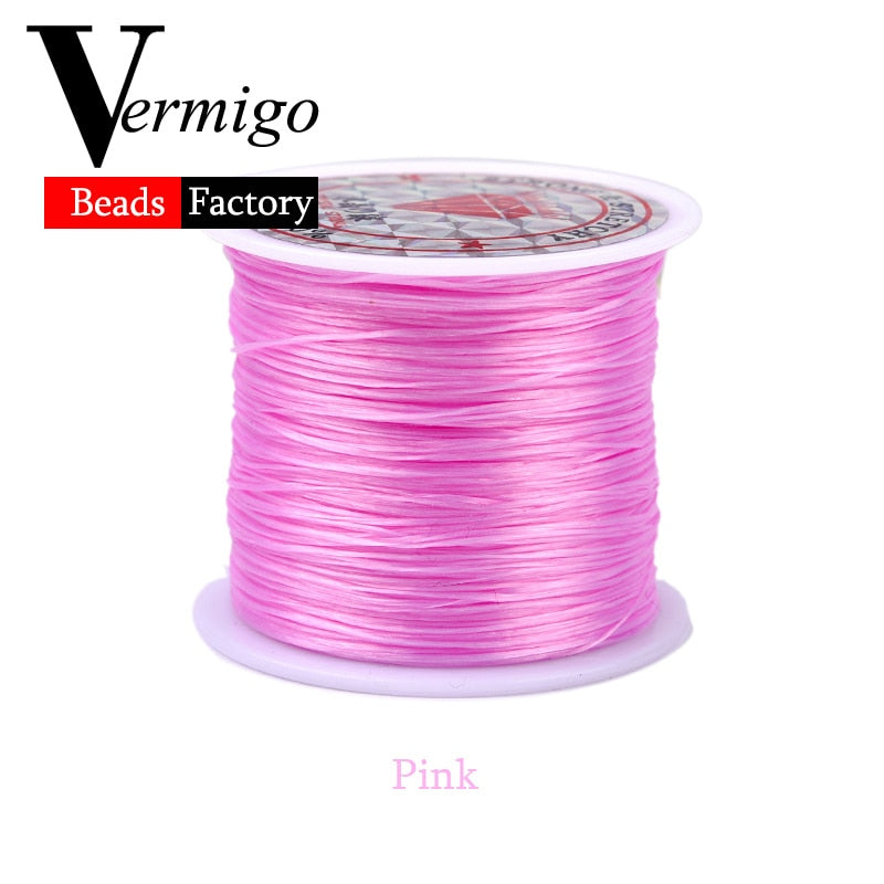 Crystal Beading Stretch Cord (60m/roll, color option)