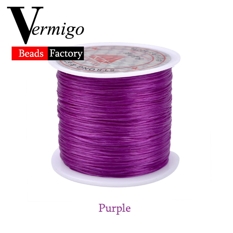 Crystal Beading Stretch Cord (60m/roll, color option)