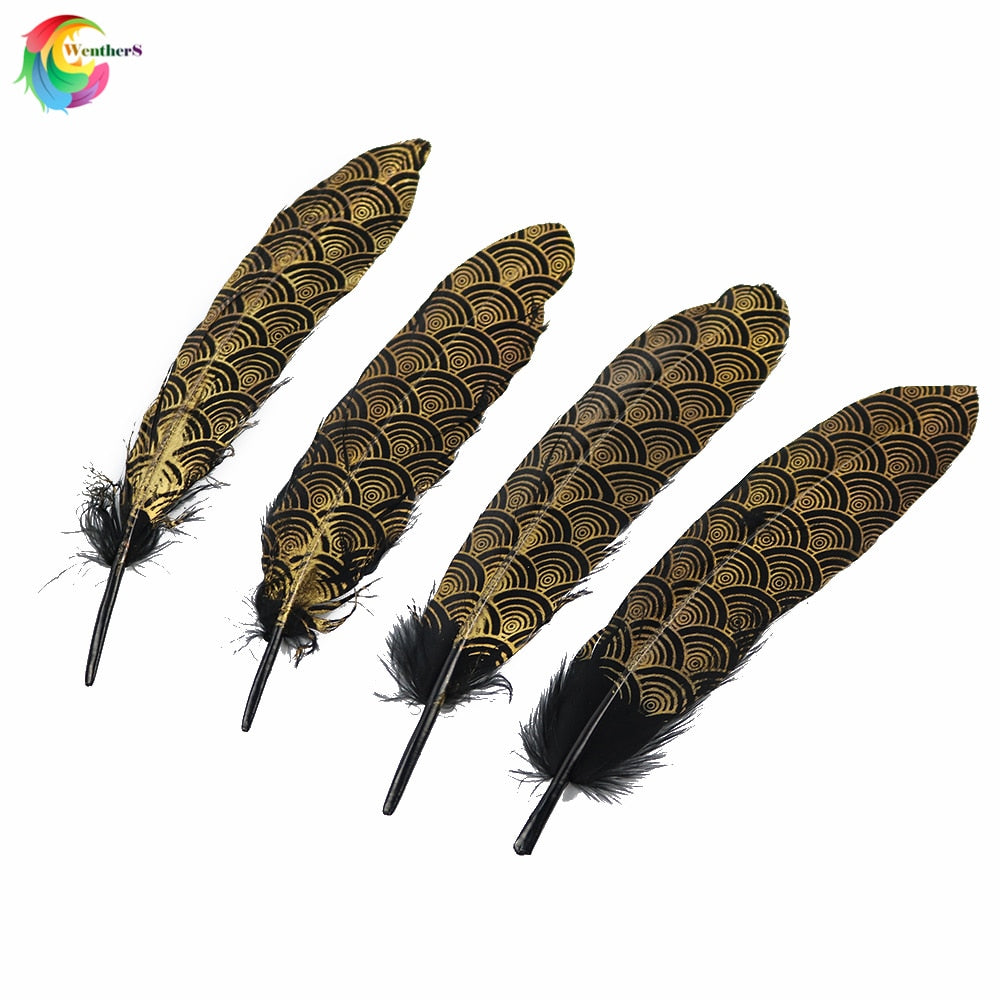 Gold Dipped Natural Goose Feather in White or Black